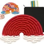 ToyToys Sensory Silicone Puzzle Board – Cloud Shape | BPA-Free Decompression & Activity Board for Kids | Includes 12 Silicone Strips + Storage Bag | Available in Red & Pink