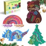 ToyToys Sensory Silicone Puzzle Board – Unicorn Edition | BPA-Free Decompression & Activity Board for Kids | Includes 12 Silicone Strips + Storage Bag | Available in Blue, Yellow, Red & Purple