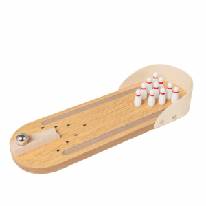 ToyToys Mini Bowling Wooden Board Game – Portable Tabletop Bowling Set for Kids | Hands-On Skill Training Desktop Game | Size: 30.8×11.7×5 cm