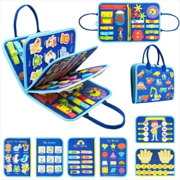 ToyToys Busy Board Puzzle Toy – Portable Early Learning Felt Activity Book for Toddlers | Montessori-Inspired Busy Bag for Travel & Sensory Play