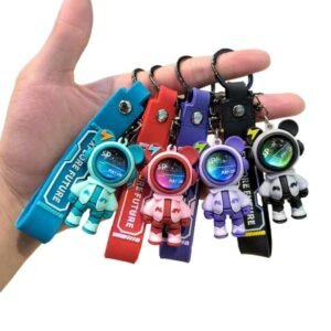 Space Bear Keychain – Cute Astronaut Key Ring | Metal Bag Charm | Fun Gift for Boys, Girls, Teens | Backpack Accessory