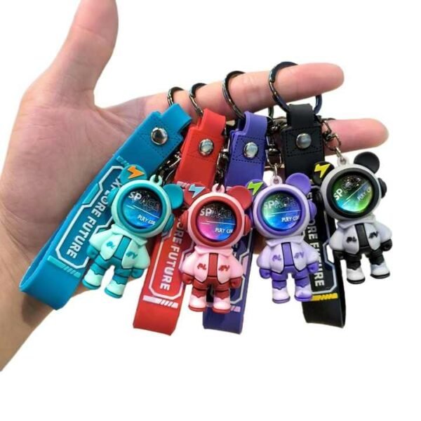Space Bear Keychain – Cute Astronaut Key Ring | Metal Bag Charm | Fun Gift for Boys, Girls, Teens | Backpack Accessory