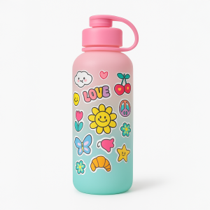 ToyToys 600ml DIY Decorative Water Bottle Kit – Sparkling Gem Sticker Craft Set for Kids & Teens | Personalized Mermaid Theme Tumbler Cup with Diamond Art Stickers