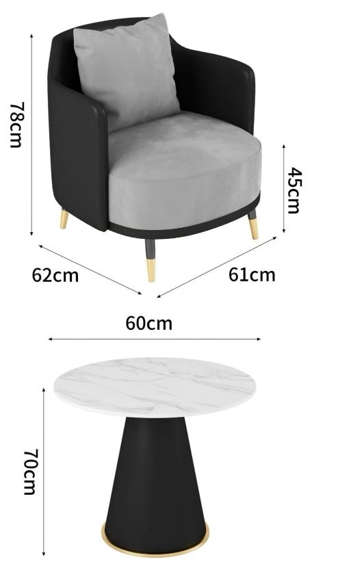 Majeste Sofa Accent Chair Set with Table