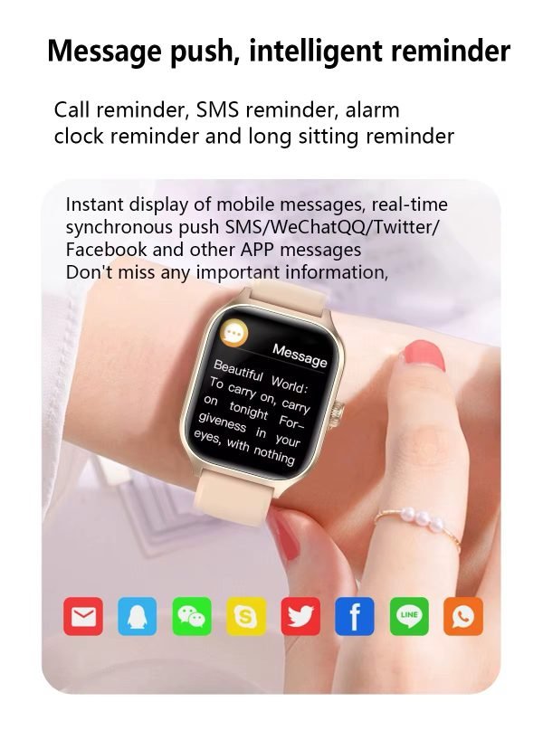 ⌚ A89 Plus Smartwatch – 2.02” Big Screen | Health, Fitness & Style with exquisite jewelry set for women